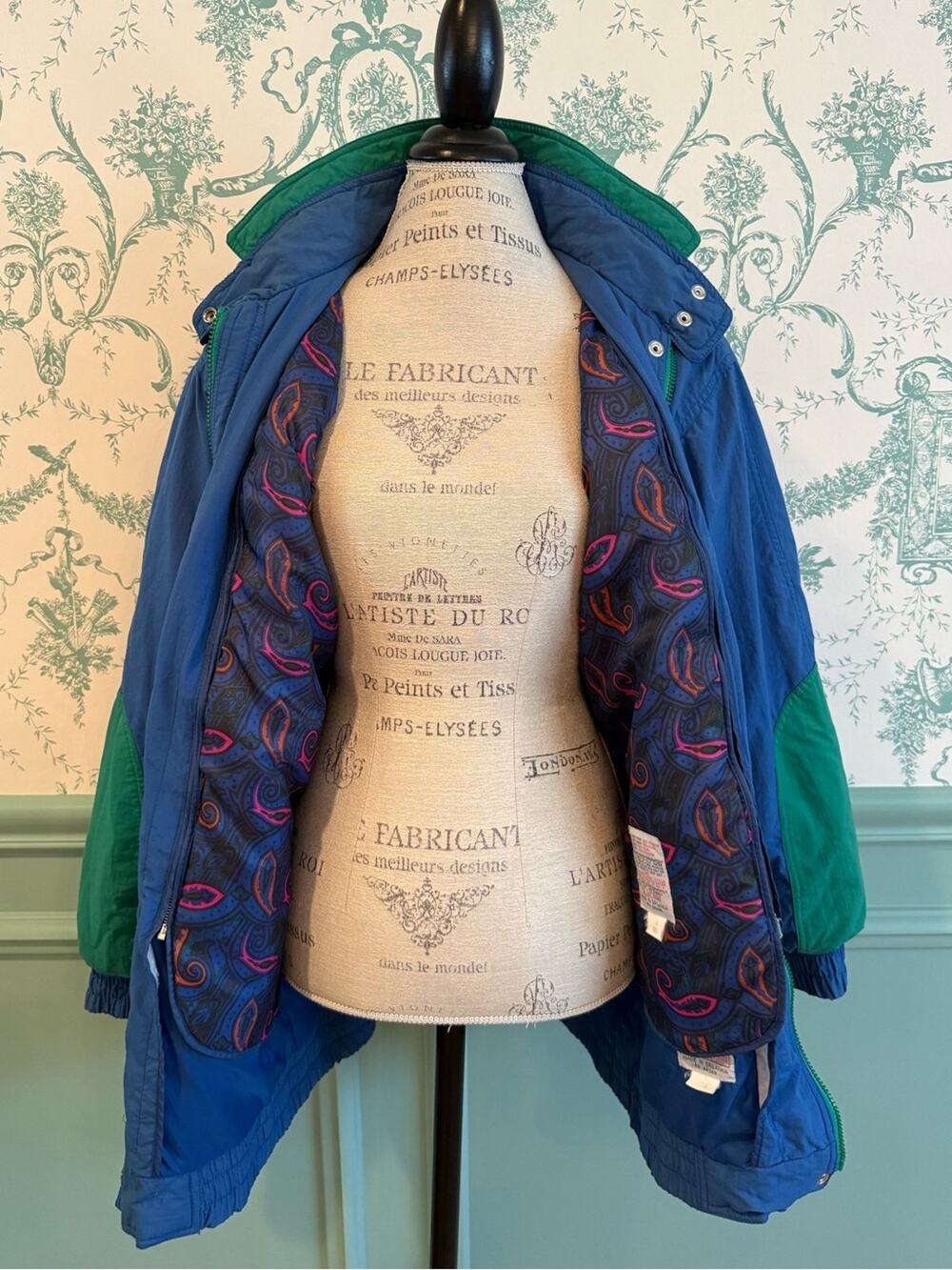 Vintage 80s/90s London Towne Colorblock Anorak Paisley Windbreaker